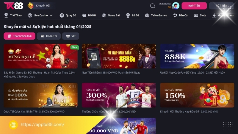 Cập nhật các khuyến mãi TX88 đang triển khai